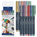 Faber-Castell Metallic Multi-Surface Creative Markers, Set of 12