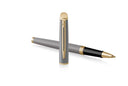 Waterman Hémisphère Engraved Rollerball Pen - Metallic Grey with Gold Trim