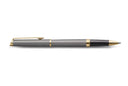 Waterman Hémisphère Engraved Rollerball Pen - Metallic Grey with Gold Trim