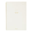 Midori Soft Color Ring Notebook - A5 - Dot Grid - White