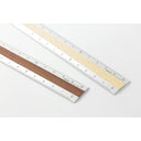 Midori Aluminum Wooden Ruler (15cm) Light Brown
