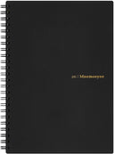 Maruman Mnemosyne A5 Spiral Notebook Soft cover- 7mm Lined - Black