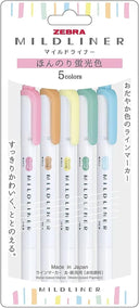 Zebra Mildliner Highlighter 5-Color Set (WKT7-5C-N)
