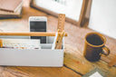 Yamazaki Home - Pen + Desk Organizer - Two Sizes - Steel + Wood