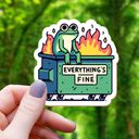 Mimic Gaming Co - Everythings Fine Frog on Dumpster Sticker - 3"
