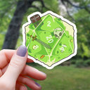Mimic Gaming Co - Gelatinous D20 Polyhedral Dice Monster Sticker - 3"