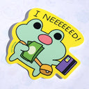 Robot Dance Battle - I NEEEEEED Shopping Frog Vinyl Sticker