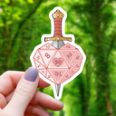 Mimic Gaming Co - Heart Shaped Polyhedral Dice Sword Sticker - 3"
