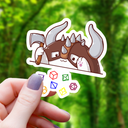 Mimic Gaming Co - Barbarian Cat Throwing Dice Sticker-3"