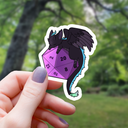 Mimic Gaming Co - Black Dragon on D20  Dice Sticker - 3"