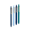 Poppin - Assorted Blues Retractable Gel Luxe Pens, Set of 4