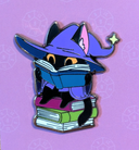 Mimic Gaming Co - Wizard Cat on Pile of Books Hard Enamel Pin -1.5"