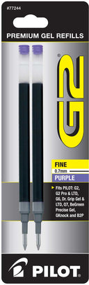 Pilot G2 Gel Ink Refills, Purple, 2 Pack