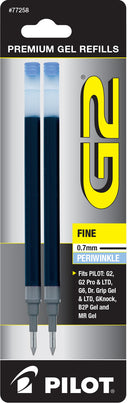 Pilot G2 Fine Point Gel Ink Refills (0.7mm), Periwinkle, 2 Pack