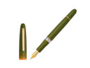 Back to the Land Quirky Leaf Fountain Pen - Push Button Piston - Gold Trim