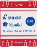 PILOT Namiki IC100 Fountain Pen Ink Cartridges, Blue, 12-Pack