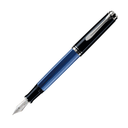 Pelikan Souveran M805 Fountain Pen - Black/Blue with Silver Trim