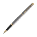 Waterman Hémisphère Engraved Rollerball Pen - Metallic Grey with Gold Trim