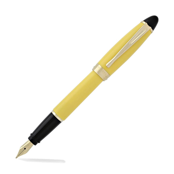 Aurora Ipsilon Yellow Resin Fountain Pen with Gold Trim