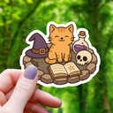 Mimic Gaming Co - Witchy Cat Reading A Spellbook Sticker - 3