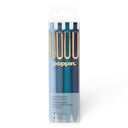 Poppin - Assorted Blues Retractable Gel Luxe Pens, Set of 4