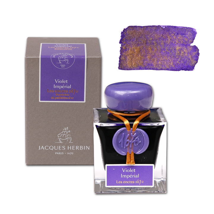 J. Herbin 1670 Ink with Gold Shimmer - Violet Imperial