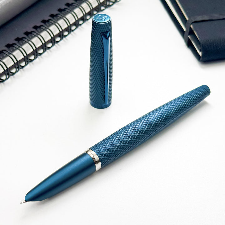 Diplomat Viper Fountain Pen in Blue Guilloche
