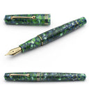 Leonardo Momento Zero Fountain Pen - Iride Green/Blue with Gold Trim