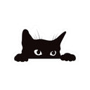 Juju and Moxie - Sneaky Kitty Cat Cute Clear High Quality Vinyl Sticker