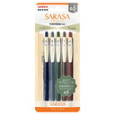 Zebra Sarasa Clip 0.5 Retractable Gel Ink Pen 5 Vintage color Set #1 (JJ15-5C-VI-N)