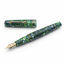 Leonardo Momento Zero Fountain Pen - Iride Green/Blue with Gold Trim