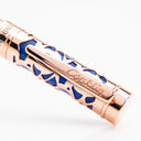 Conklin Endura Deco Crest Fountain Pen in Blue with Rosegold Trim