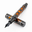 Conklin Endura Deco Crest Fountain Pen in Orange with Gunmetal Trim